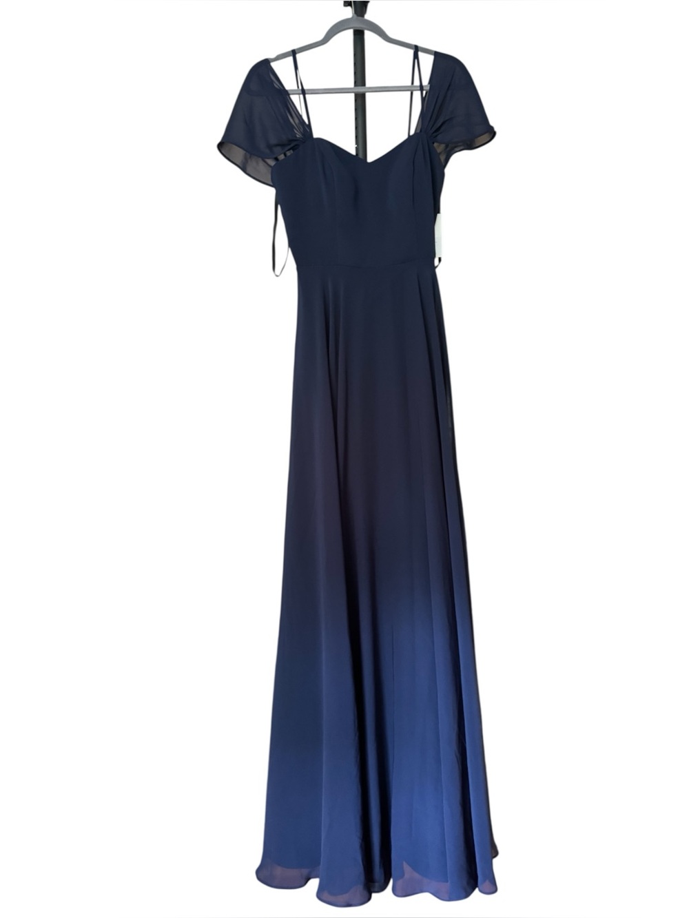 Brideside Navy Maxi Cold-Shoulder Evening Dress Size 6